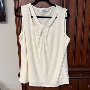Jones Studio White Sleeveless Blouse
